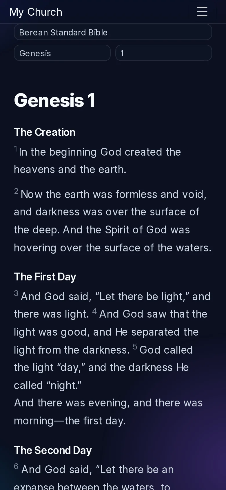 Bible reader on a phone