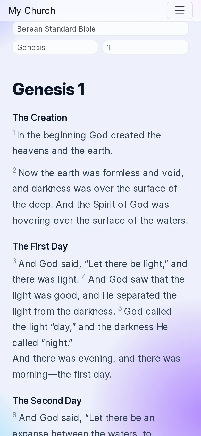 Bible reader on a phone